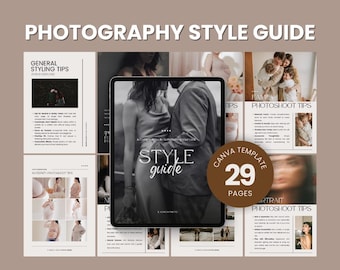 Photographer Style Guide: Client Styling Canva Template (29-Page)