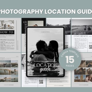 Location Guide for Photographers, Canva Template, Photography Guide, Client Guide Template, Editable in Canva, ZOIE Template, Wedding Guide