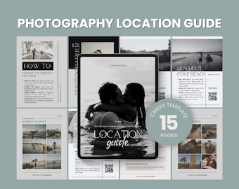 Location Guide for Photographers, Canva Template, Photography Guide, Client Guide Template, Editable in Canva, ZOIE Template, Wedding Guide