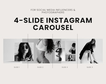 4 Slide Carousel Template | For Social Media Influencers and Photographers | Instagram Carousel | Customizable | Canva Template | 6 Template