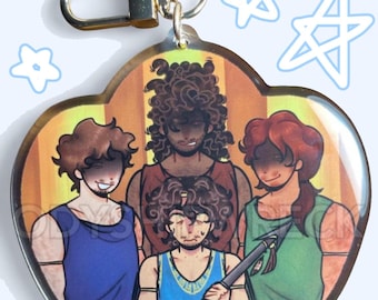 Odyssey Inspired Double-Sided Epoxy Keychain: Telemachus, Athena, Suitors [B-GRADE]