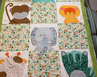 Jungle Baby quilt, customizeable