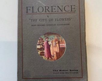 Vintage 50er Jahre Florenz die Stadt der Blumen, Wunder Italiens, 1950 Medici Art Series, antiker Italien-Reiseführer,