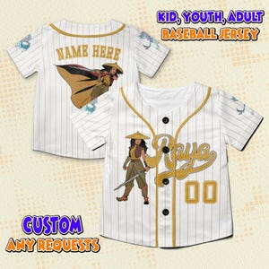 Personalized Disney Princess Baseball Jersey, Disney Princess Raya Baseball Jersey, Personalized Disney Jersey, Gift For Kids Adult Unisex