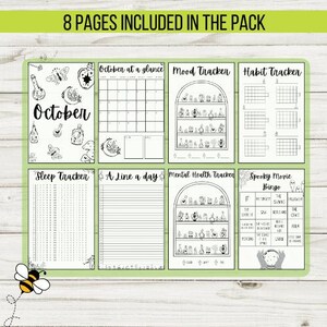 October Bullet Journal Printable | Habit, Mood &amp; Gratitude Trackers ...