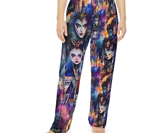Calças de pijama femininas Disney Villains, Bela Adormecida Malévola Rainha Má Jafar Ursula Calças de pijama femininas, Roupa de dormir, Roupa de dormir,