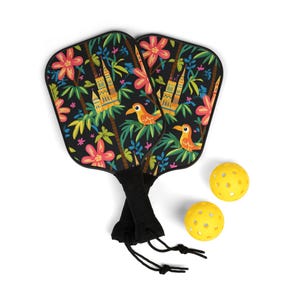 Vibrant Pickleball Paddle Set, Colorful Pickleball Gear for Fun Matches, Outdoor Sports Kit, Beach Game Essentials, Gift for Pickleball