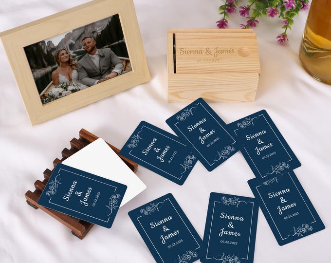 Cartes créatives pour livre d'or de mariage, Livre d'or personnalisé pour cartes à jouer, Jeu de cartes unique pour signatures d'invités, Cadeau de mariage