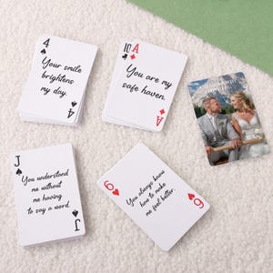Cartes à jouer personnalisées 54 raisons pour lesquelles je t'aime, Cadeau pour la Saint-Valentin, Cadeau personnalisé, Livre de cartes à jouer vierge, Cadeau d'anniversaire en papier