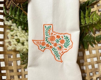 Texas themed towels, Orange decor kitchen, Texas made gifts, Austin Texas tea towels, Texas themed towels, farmhouse kitchen gift for mom