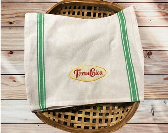 Texas Chica Embroidered Tea Towel, Farmhouse Kitchen Decor