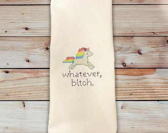 Unicorn adult humor Bitch Kitchen Towel, Funny Sarcastic Unicorn Towel, sassy kitchen gift, Adult Humor Gift,  Unicorn Lover Gag Gift