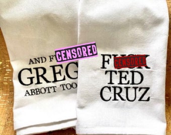 Embroidered Kitchen Towel, Funny Liberal Texas Gift