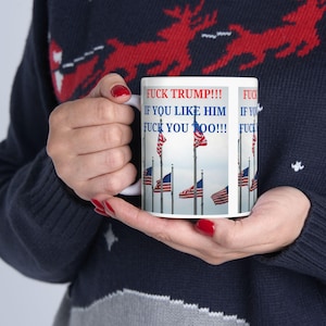 Bold Protest Ceramic Mug - 11oz & 15oz, Political Statement Coffee Cup, Funny Gift Idea, Activism Merchandise, Unique Tea Mug