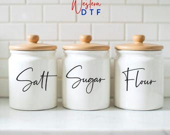 Custom Text Uv Sticker, Create Your Own Sticker, Custom Kitchen Organisation Decals Kitchen Sugar Flour Container Sticker, Custom Sticker