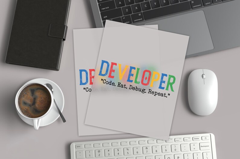 Developer Transfer, Code Eat Debug Repeat Decal, Funny Programmer, Software Developer Gift Iron On Decal, Funny Developer, Coding Humor afbeelding 1