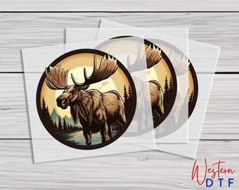 Moose Wilderness DTF Heat Transfer: Retro Hunting Design