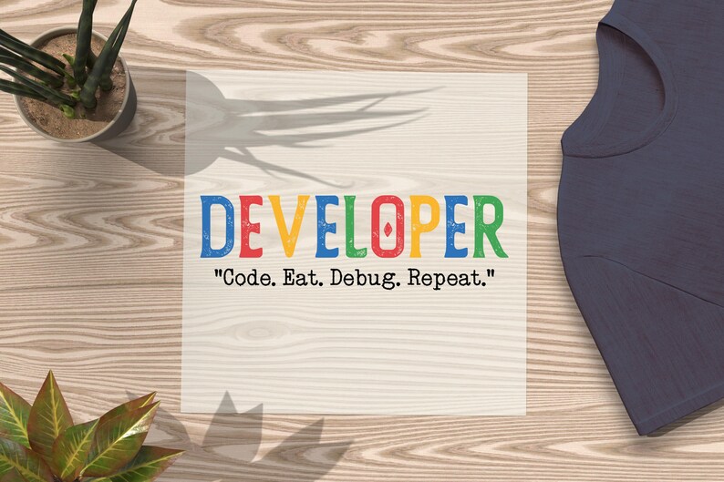 Developer Transfer, Code Eat Debug Repeat Decal, Funny Programmer, Software Developer Gift Iron On Decal, Funny Developer, Coding Humor afbeelding 4