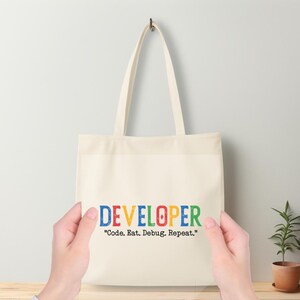 Developer Transfer, Code Eat Debug Repeat Decal, Funny Programmer, Software Developer Gift Iron On Decal, Funny Developer, Coding Humor afbeelding 5
