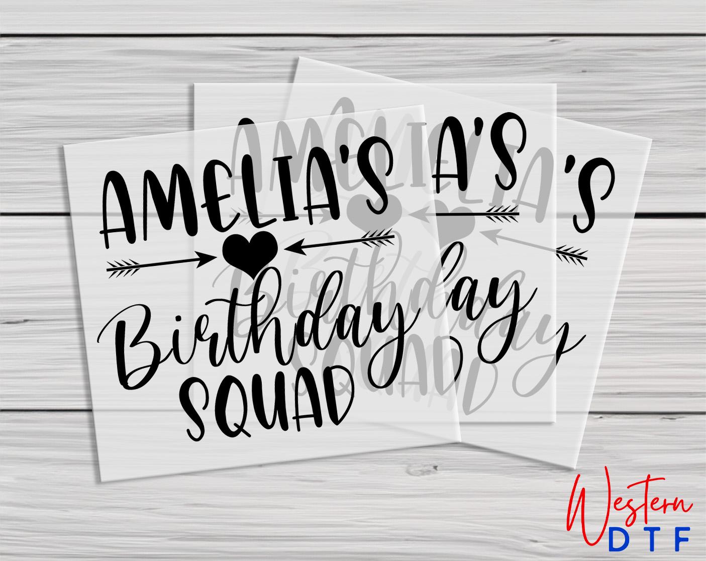 Custom Birthday Dtf, Personalized Birthday Iron On, Birthday Party Dtf Transfer, Custom Dtf, Heat Transfer Ready To Press Birthday Decal