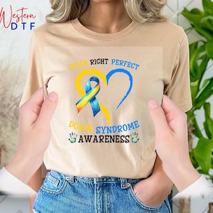 Down Perfect Right Down Syndrome Day Iron On Transfer, Awareness Down Syndrome Ribbon Decal For Shirt,World Down Syndrome Day Awareness Gift