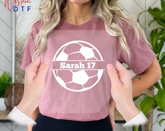 Custom Name Soccer Iron On Decals For Shirts, Soccer Player Iron On Decal, Personalized Soccer Iron On Transfer, Soccer Fan Game Decal Gift