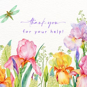 Wertschätzungskarte, Dankeskarte, weiße Postkarte, blumige Postkarte