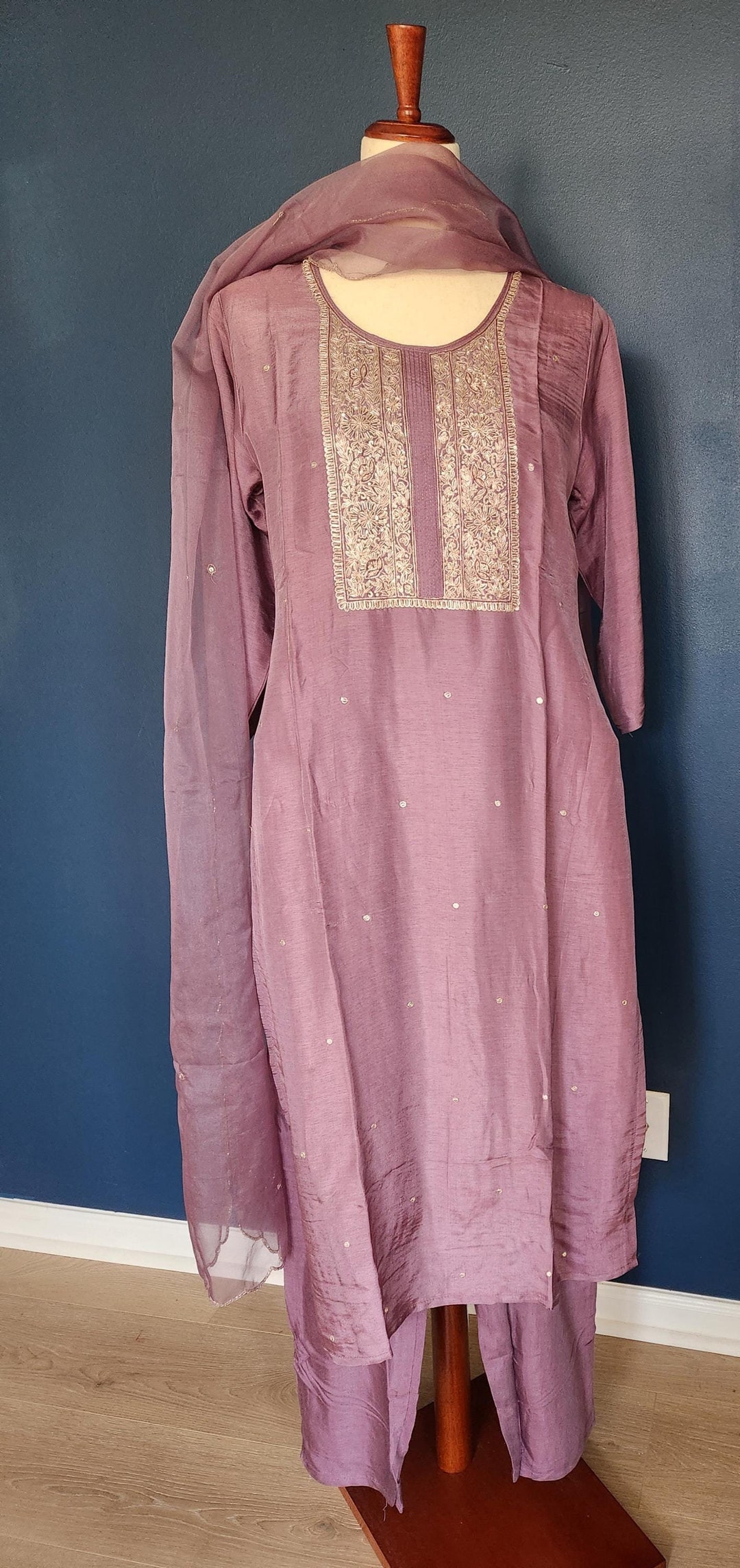 Mud  Mauve Straight Kurta Set main image 0