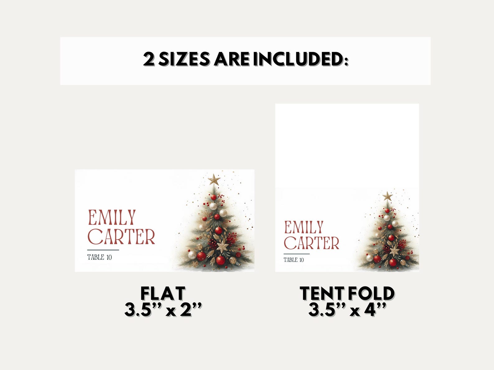 Christmas Place Cards Template Editable Christmas Name Card Printable ...