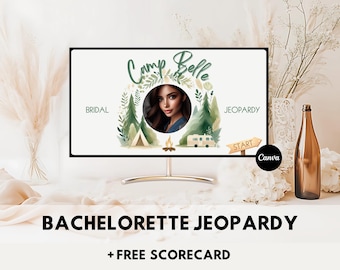 Bachelorette Jeopardy Bridal Game Canva Template Camp Bachelorette Jeopardy Party Bachelorette Game Template Camp Bachelorette Bridal Shower