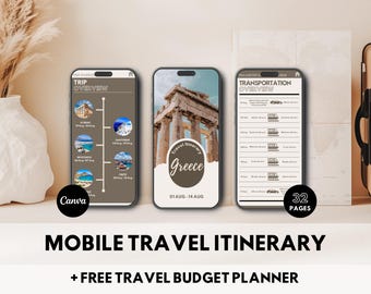Reisschema bewerkbare sjabloon Reisschema Aanpasbaar reisplan Canva-sjabloon Reisschema Canva Digital Travel Organizer
