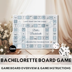 Letzter Toast an der Küste Bachelorette Brettspiel Druckbare Bachelorette Trinkparty Spiel Küsten Bachelorette Bearbeitbare Trinkpartyspiel