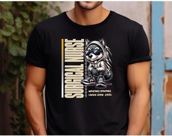Camiseta divertida de enfermera quirúrgica: camiseta de humor médico con dibujo de lobo