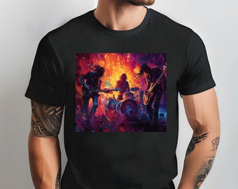 T-shirt rockband in Van Gogh-stijl: cadeau voor muziekliefhebber
