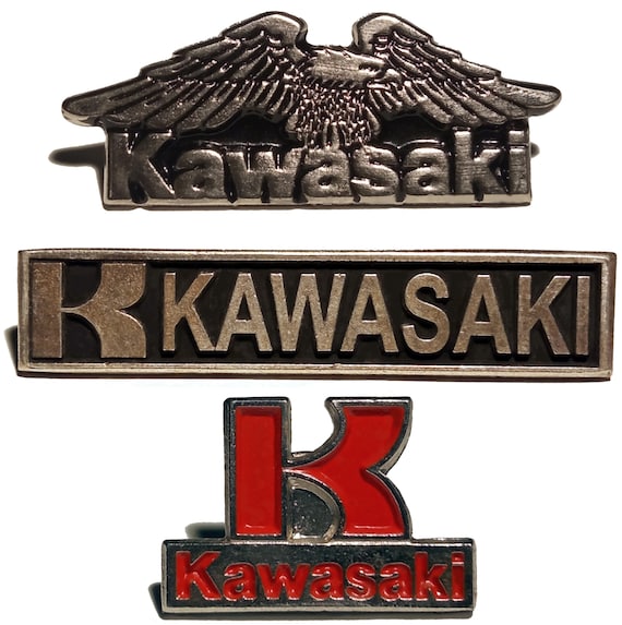Vintage Kawasaki Metal PINS 80s/90s Badge Insignia Anstecker Pin
