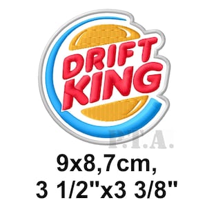 Drift King Embroidered Iron-On Patch