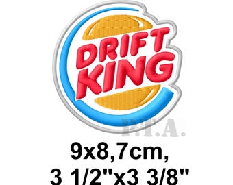 Drift King Embroidered Iron-On Patch