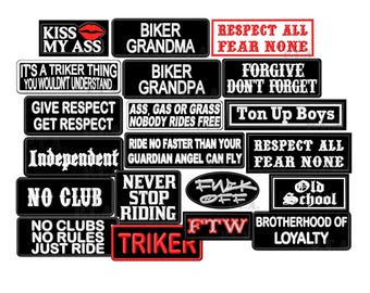 Motorcycle Embroidered Iron-On Patches for Jacket Vest Applique