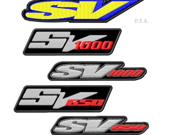 SV Motorrad gesticktes Bügelbild Swarovski Fan Geschenk (2er Set)
