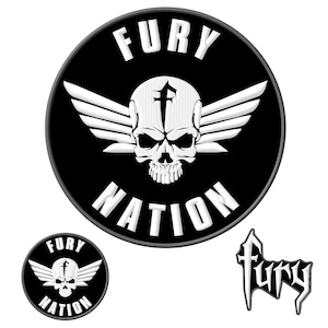 Lot de 3 écussons thermocollants brodés Fury Nation, écussons de motard