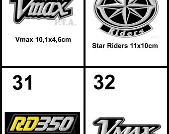 Patch Brodé Thermocollant Yamaha Vmax - 11,9x3,3 Cm, Pour Vêtements, Sacs, Customisation Moto