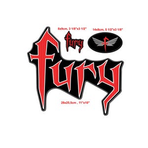 Patch termocolante vermelho Fury (conjunto de 3), bordado para motociclistas, presente para fãs da Honda