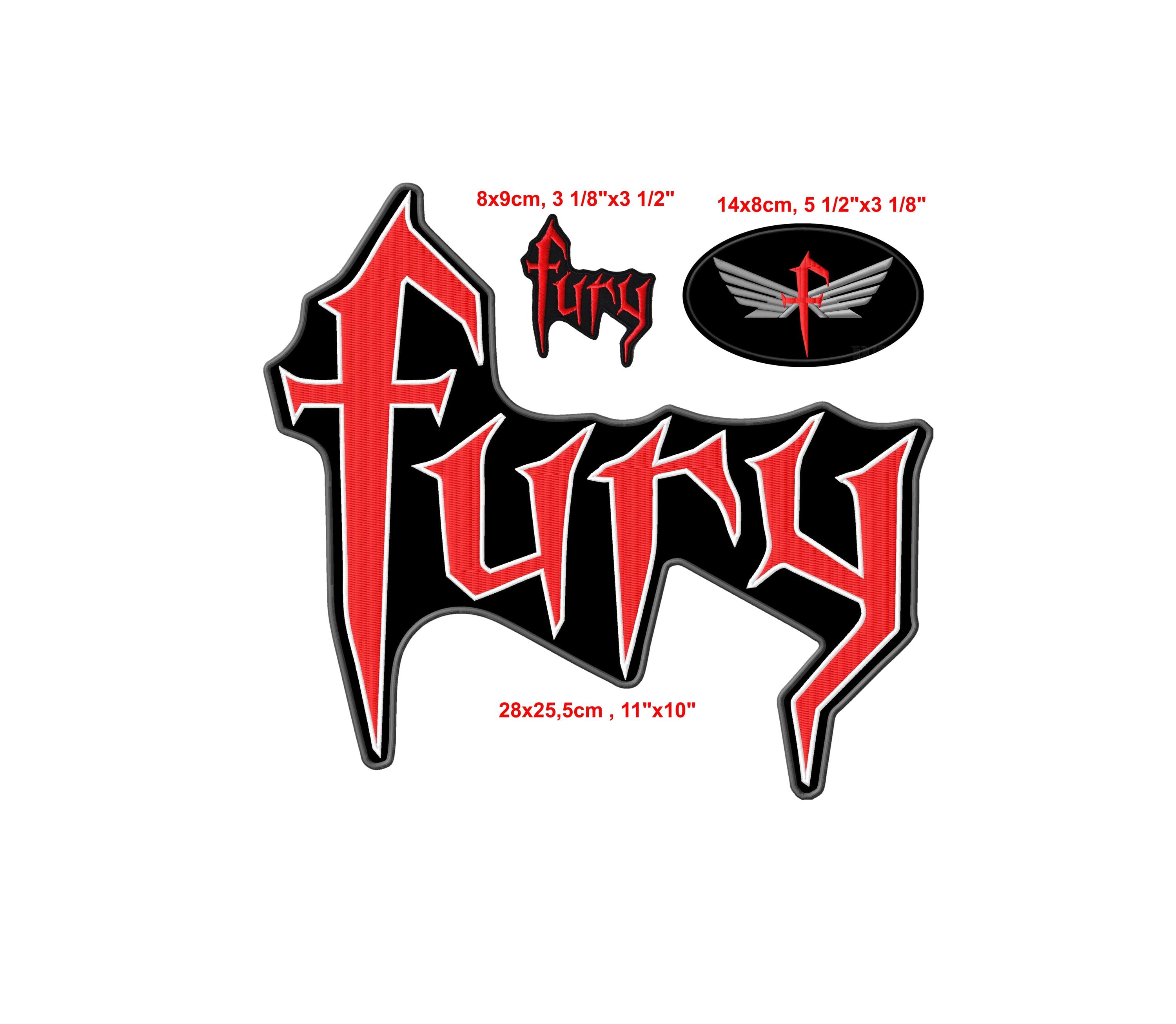 Fury Red XL & 2xs Iron-on PATCH Aufnäher Parche Brodé Patche