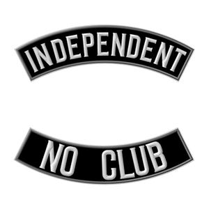 Independent No Club set of 2 Rocker XL iron-on PATCH Aufnäher Parche brodé patche toppa motorcycle rider biker vest jacket Top & Bottom