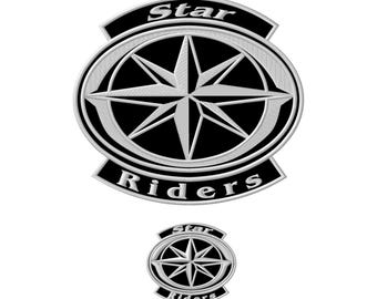 Star Riders Embroidered Iron-On Patch (Set of 2) Yamaha Motorcycle Biker Patches