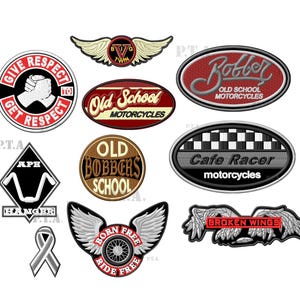Écussons thermocollants brodés de moto pour appliques de veste et gilet