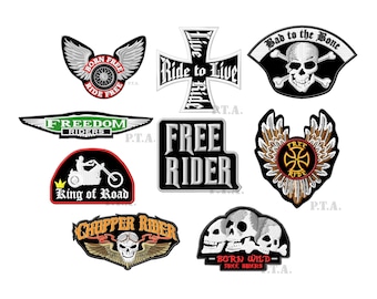 Patch termocolante Born Free Ride Free para motociclistas, colete e jaqueta.