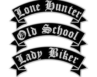 Biker Biker Biker Flicken zum Aufbügeln, gestickt (33 1/2"x 5 1/2"")