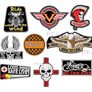 Motorcycle iron-on PATCH Aufnäher Parche brodé patche toppa motorcycle rider biker vest jacket skull eagle chopper cruiser - various designs
