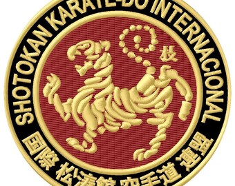 Écusson de karaté (3,5 pouces) en fer blanc ou kanji à coudre